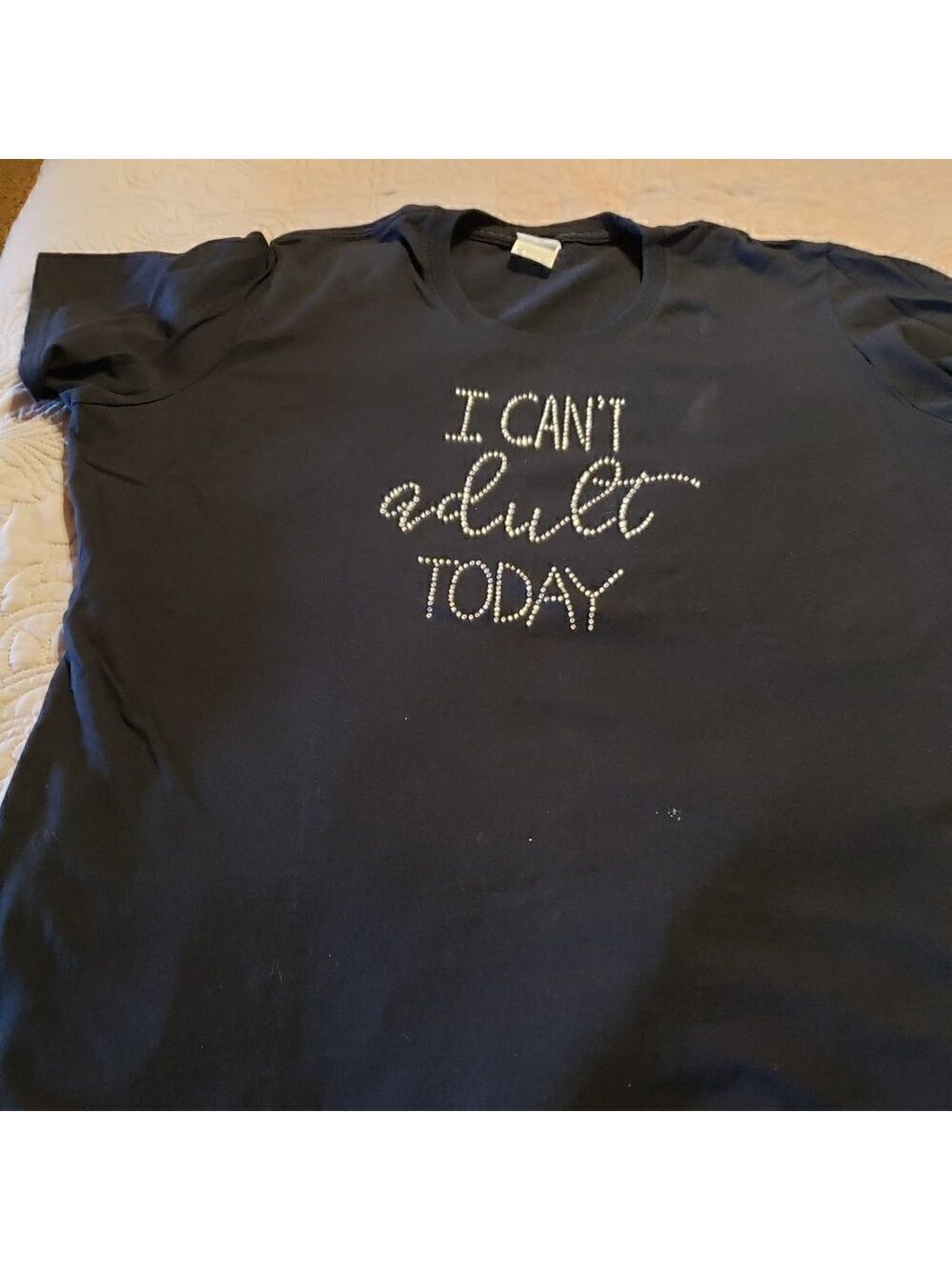 Bling is the New Black custom rhinestone "I Can't adult today" top - Picture 1 of 5